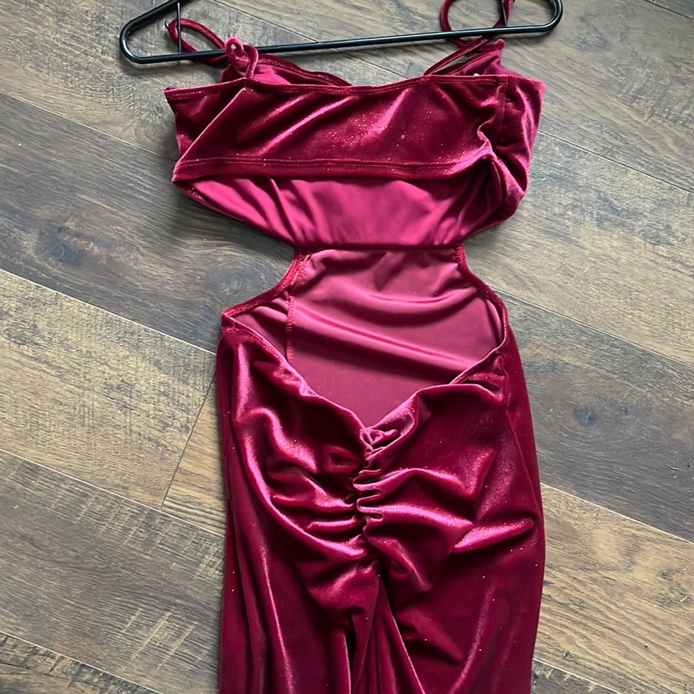 Windsor maroon velvet sparkly dress